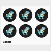 Chanoeka Dinosaurus Menorawr Saurus Rex Chanukah Ronde Sticker (Vel)