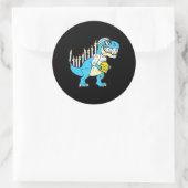 Chanoeka Dinosaurus Menorawr Saurus Rex Chanukah Ronde Sticker (Tas)