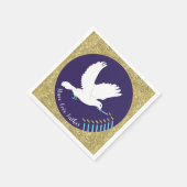 Chanoeka Dove Menorah Design Servet (Hoek)