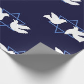 Chanoeka Dove Peace Star van David Patterned Cadeaupapier (Hoek)