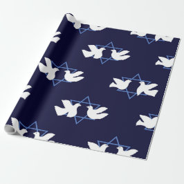 Chanoeka Dove Peace Star van David Patterned Cadeaupapier