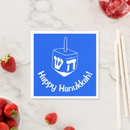 Chanoeka Dreidel Blauw Wit 4Debby Servetten