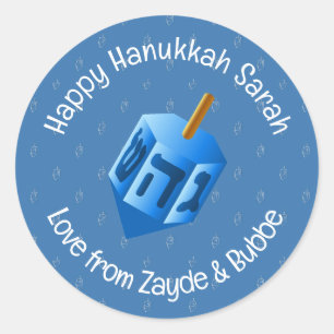 Chanoeka Dreidel Design Sticker Label