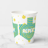 Chanoeka Dreidel Swirl 8 oz. Papieren Bekers (Achterkant)