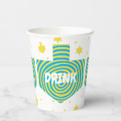 Chanoeka Dreidel Swirl 8 oz. Papieren Bekers (Links)