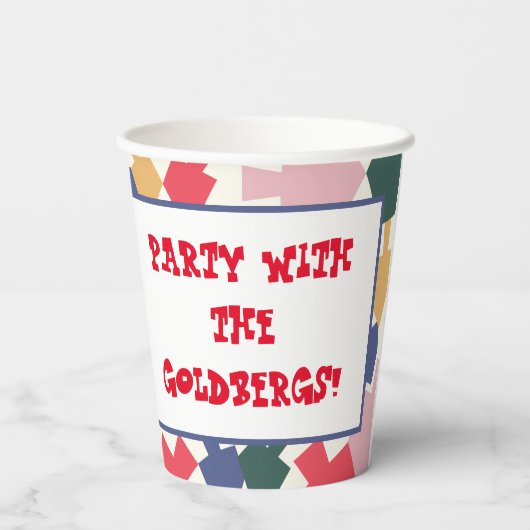 Chanoeka Dreidel Tijd 8 oz. Papieren Bekers (Achterkant)