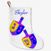 Chanoeka Dreidels Kleurrijke Chrismukkah Voor Kind Kleine Kerstsok (Voorkant)