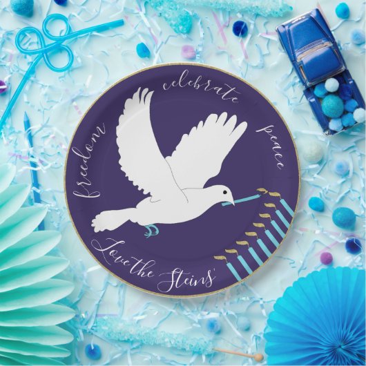 Chanoeka duif ontwerp papieren bordje (Feest)