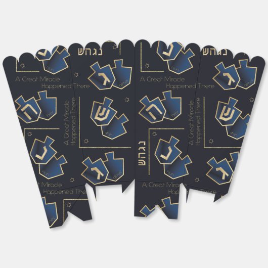 Chanoeka Een groot wonder donkerblauw Bedankdoosjes (Ongevouwen)