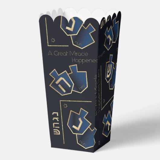 Chanoeka Een groot wonder donkerblauw Bedankdoosjes (Voorkant)