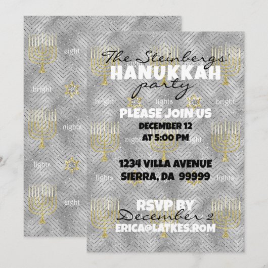 Chanoeka Elegant Menorah Kaart (Voorkant / Achterkant)