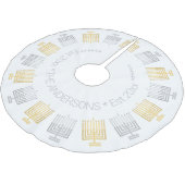 Chanoeka Elegante Moderne Goud en Zilveren Tone Kerstboom Rok (Gekanteld)