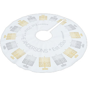 Chanoeka Elegante Moderne Goud en Zilveren Tone Kerstboom Rok