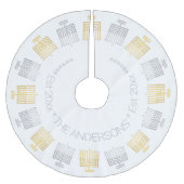 Chanoeka Elegante Moderne Goud en Zilveren Tone Kerstboom Rok (Voorkant)