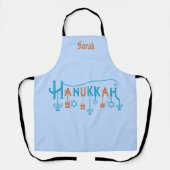 Chanoeka emblemen en bewerkbare naam schort (Voorkant)