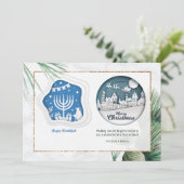 Chanoeka en Kerst Wenskaart Feestdagenkaart (Staand voorkant)