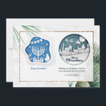 Chanoeka en Kerst Wenskaart Feestdagenkaart<br><div class="desc">Eén kaart voor iedereen op je lijst. (Achtergrond door rawpixel.com op Freepik). (Afbeelding door Freepik). De kaart is eenvoudig aan te passen met uw tekst, lettertype en letterkleur. Niet precies wat je zoekt? Al onze producten kunnen op maat worden ontworpen om zonder extra kosten aan uw behoeften te voldoen. Neem...</div>