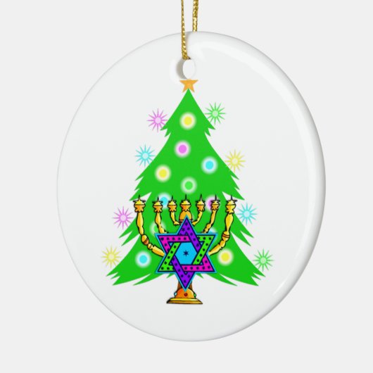 Chanoeka en Kerstmis Keramisch Ornament (Links)