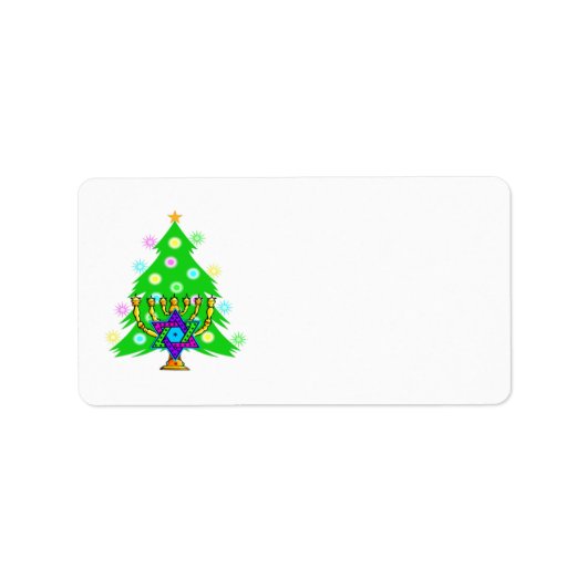 Chanoeka en Kerstmis samen Etiket (Voorkant)