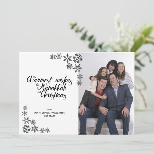 Chanoeka en moderne kerstkaart (Staand voorkant)