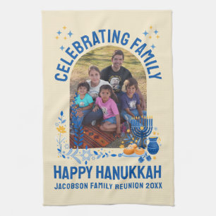 Chanoeka FAMILY REUNION Aangepaste Fotonaam HANUKK Theedoek