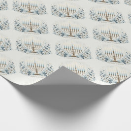 Chanoeka Festival van Licht met Menorah en Lily Cadeaupapier