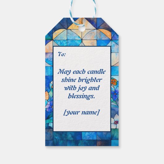 Chanoeka Festival van Licht Verrukking Cadeaulabel (Achterkant)