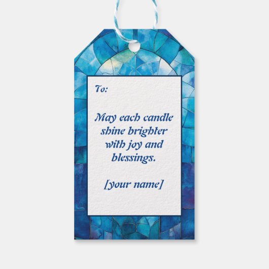 Chanoeka Festival van Licht Verrukking Cadeaulabel (Achterkant)