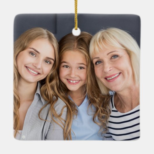 Chanoeka Foto Vrede Liefde Lichtgele Menorah Keramisch Ornament (Achterkant)