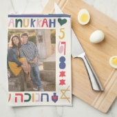 Chanoeka fotolijsten theedoek (Quarter Fold)