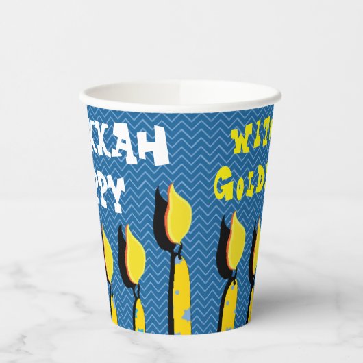 Chanoeka Frying Latkes 8 oz. Papieren Bekers (Links)