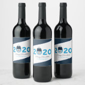 Chanoeka gemaskerd 2020 humoristische aangepaste v wijn etiket (Flessen)