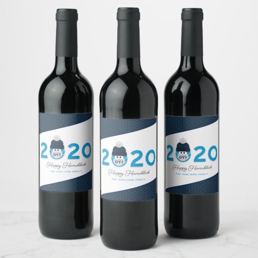 Chanoeka gemaskerd 2020 humoristische aangepaste v wijn etiket (Flessen)