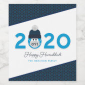 Chanoeka gemaskerd 2020 humoristische aangepaste v wijn etiket (Enkel label)