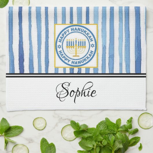 Chanoeka gepersonaliseerd theedoek (Gevouwen)