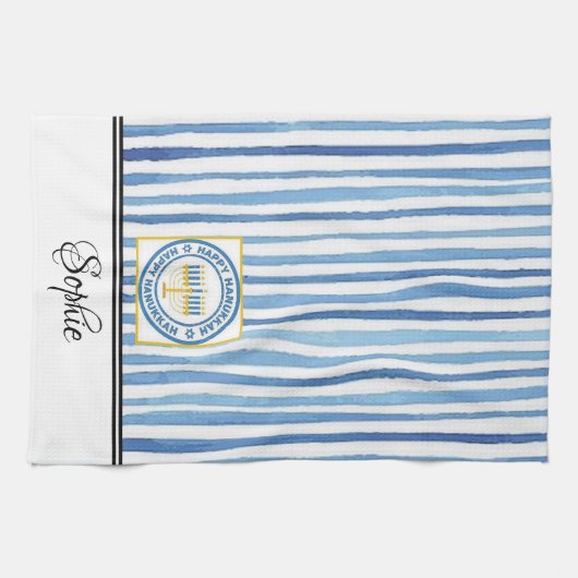 Chanoeka gepersonaliseerd theedoek (Horizontaal)