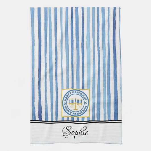 Chanoeka gepersonaliseerd theedoek (Verticaal)