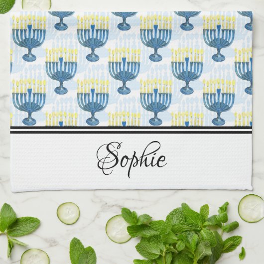 Chanoeka gepersonaliseerd theedoek (Gevouwen)
