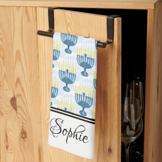 Chanoeka gepersonaliseerd theedoek (Derde Gevouwen)