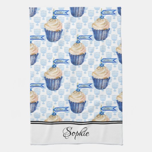 Chanoeka gepersonaliseerd theedoek (Verticaal)