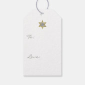 Chanoeka Gift Labels Elegante Menorah's Cadeaulabel (Achterkant)