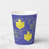 Chanoeka Glitter Dreidels 8 oz. Papieren Bekers (Links)