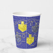 Chanoeka Glitter Dreidels 8 oz. Papieren Bekers (Rechts)