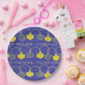 Chanoeka Glittery Dreidels Papieren Bordje (Feest)