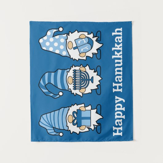 Chanoeka Gnomes Trio Tapestry Wandkleed (Voorkant)