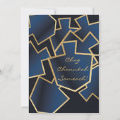 Chanoeka Golden Dreidels Navy Blue Kaart (Achterkant)