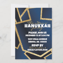 Chanoeka Golden Dreidels Navy Blue Kaart