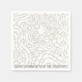 Chanoeka Goud N Zilveren Dreidels Servet