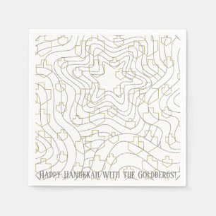 Chanoeka Goud N Zilveren Dreidels Servet