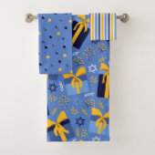 Chanoeka Handdoek Set Blauw & Geel Ster van David (Insitu)